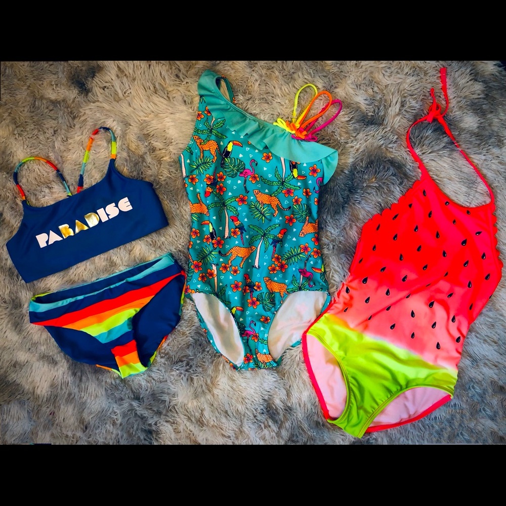 Girls Size 10-12 Swimwear Bundle